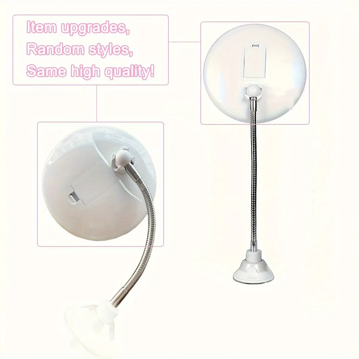 10X Magnifying LED Lighted Suction Mirror for Home Bathroom