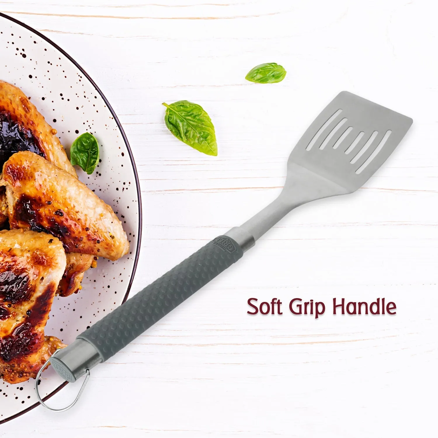 2254 Stainless Steel Spatula with Soft Grip Handle