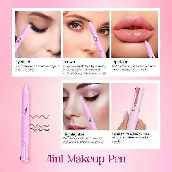 4 in 1 Touchup Makeup Pen Lipstick Blush Highlighter Concealer Liner in 1 Pen