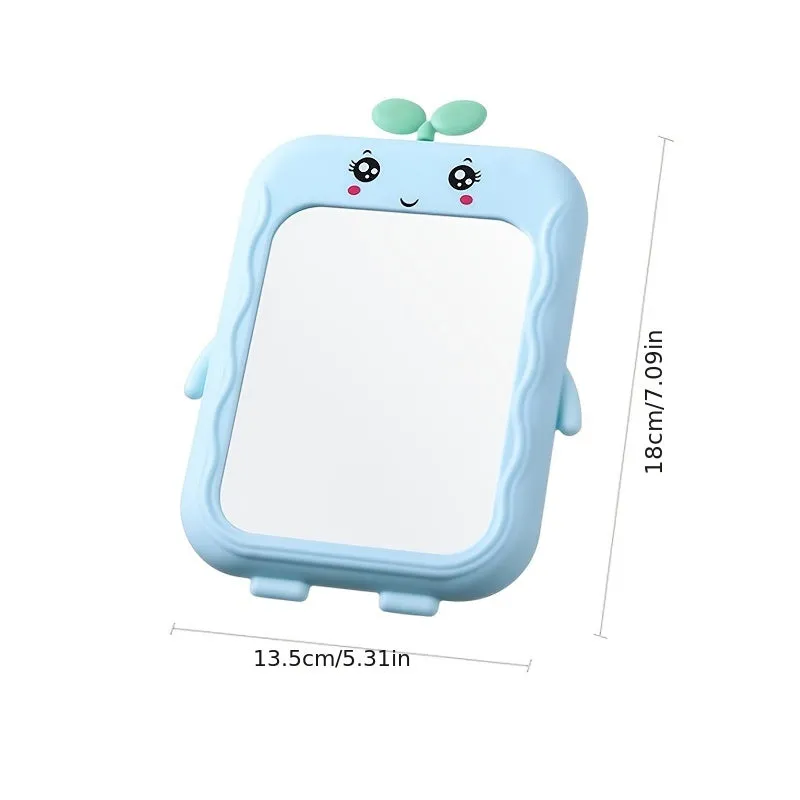 Adorable Cartoon Desk Mirror with Stand for Makeup Vanity