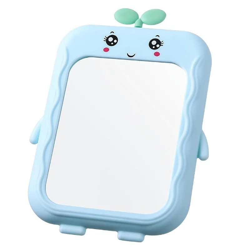 Adorable Cartoon Desk Mirror with Stand for Makeup Vanity