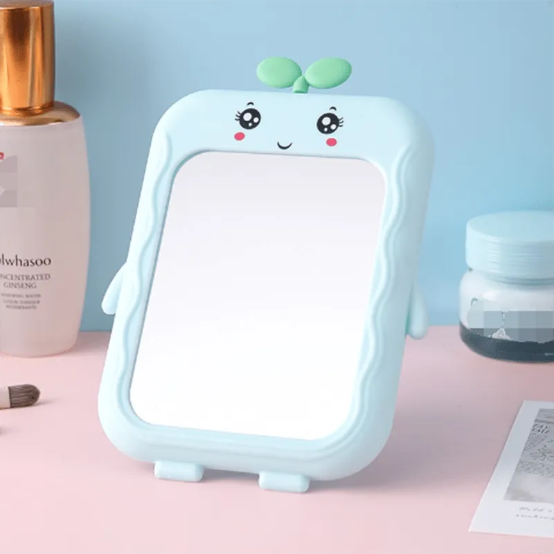 Adorable Cartoon Desk Mirror with Stand for Makeup Vanity