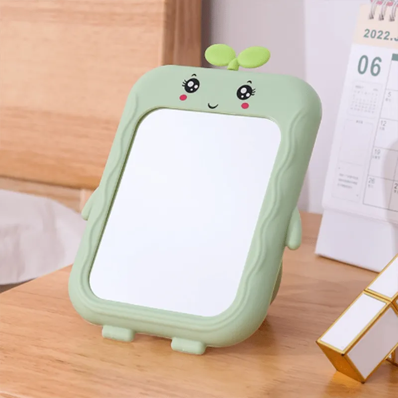 Adorable Cartoon Desk Mirror with Stand for Makeup Vanity