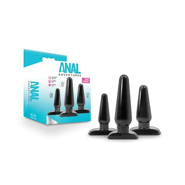 Anal Adventures By Blush Basic Kit Black Anal Plug