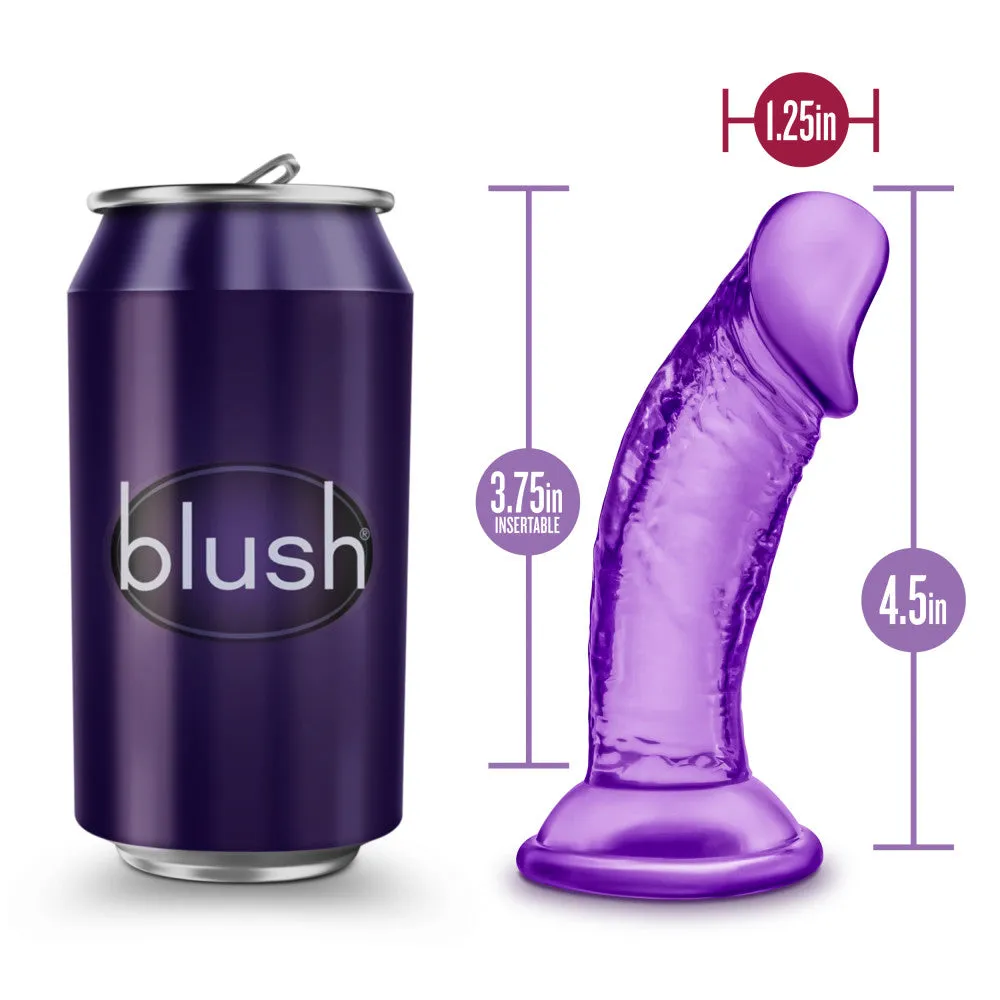 B Yours By Blush® | Sweet N' Small Realistic Purple 4.5-Inch Long Dildo With Suction Cup Base