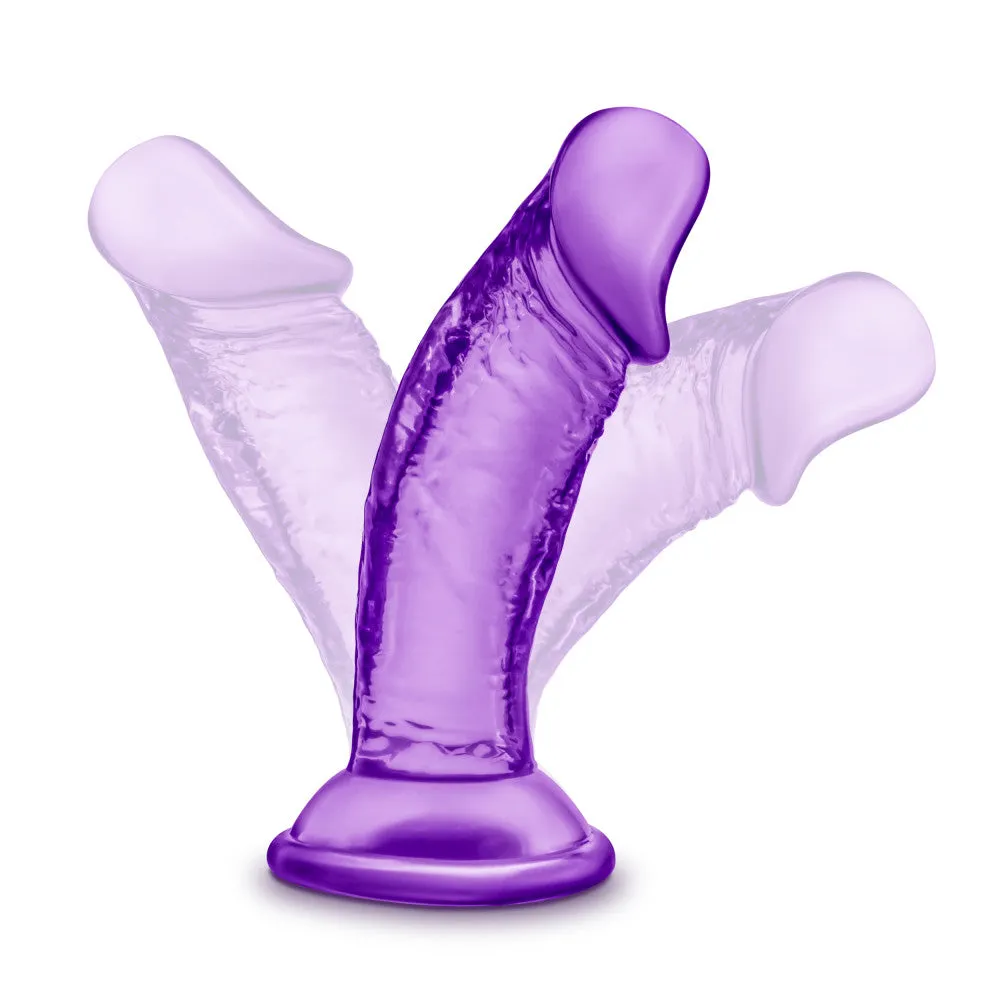 B Yours By Blush® | Sweet N' Small Realistic Purple 4.5-Inch Long Dildo With Suction Cup Base