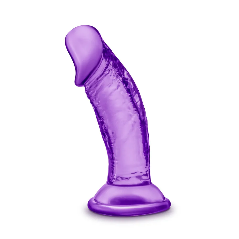 B Yours By Blush® | Sweet N' Small Realistic Purple 4.5-Inch Long Dildo With Suction Cup Base