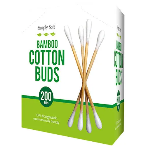 Bamboo Cotton Buds - 200 Pack Eco-friendly and Gentle Ear Cleaning