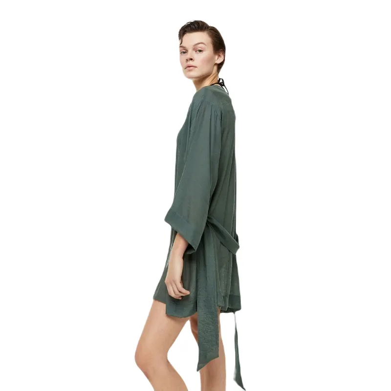 Beach cover-up with belt H&M Belted Beach, khaki green