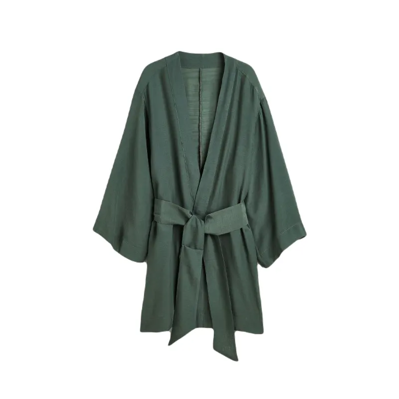 Beach cover-up with belt H&M Belted Beach, khaki green