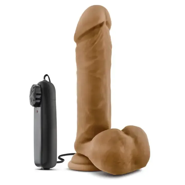 Blush Loverboy Soccer Champ Remote-Controlled 8 in. Vibrating Dildo with Balls & Suction Cup Tan