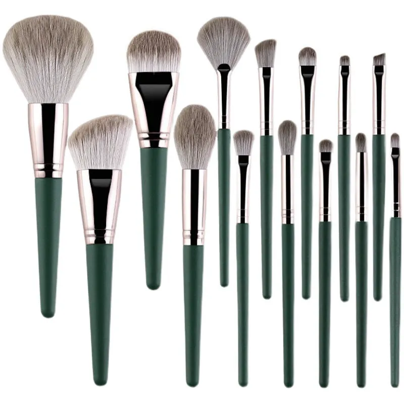 Cangzhou 14 Green Cloud Portable Nose Shadow Makeup Brushes Suit