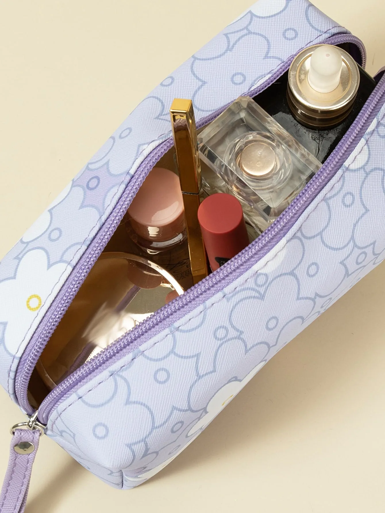 Cartoon Flower Makeup Bag Violet Makeup Bag Cosmetic Organizer Toiletries Bag