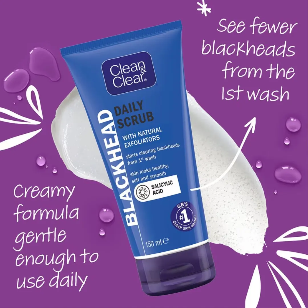 Clean & Clear Blackhead Clearing Daily Face Scrub 150ml (T)