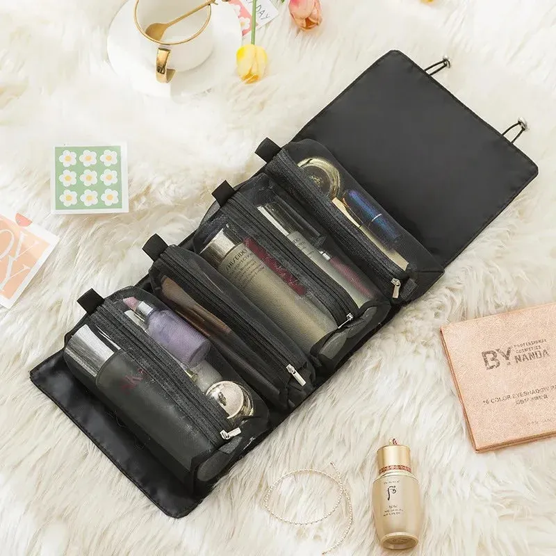 Detachable Cosmetic Bag Portable Large Capacity 4 in 1 Makeup Bags Portable Folding Travel Cosmetics Storage Toiletry Bag