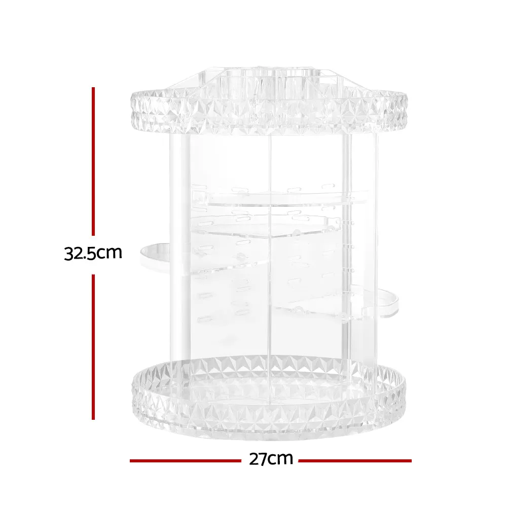 Embellir Makeup Case Acrylic Rotating Cosmetic Organizer Storage Display Holder