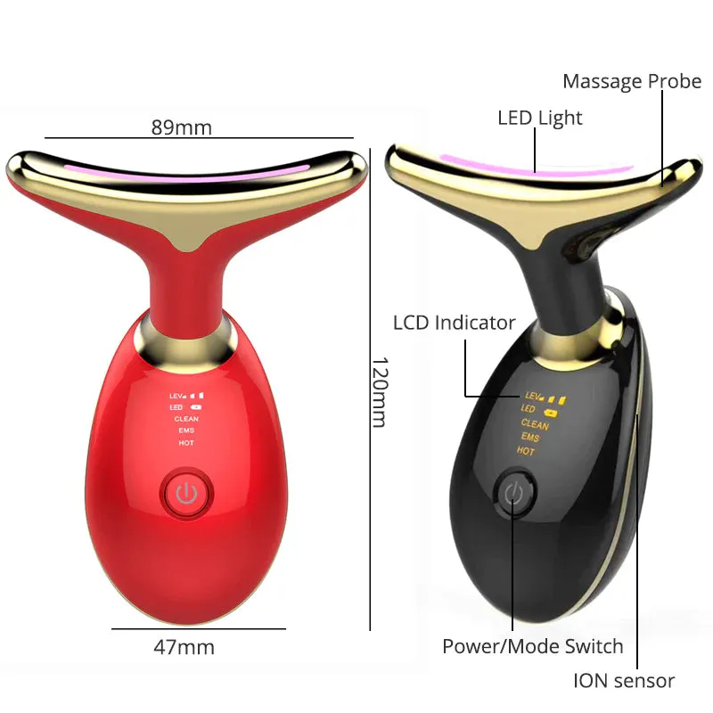 EMS LED Thermal Neck Lifting and Tighten Massager