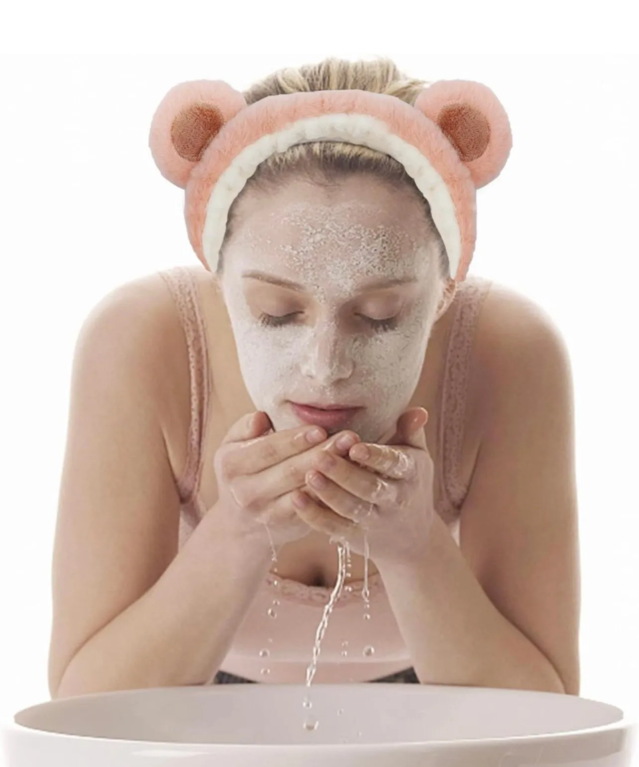 Frog Heart spa & Bear Ear, soft and light weight, facial headband, skincare, face washing, makeup, fashion.