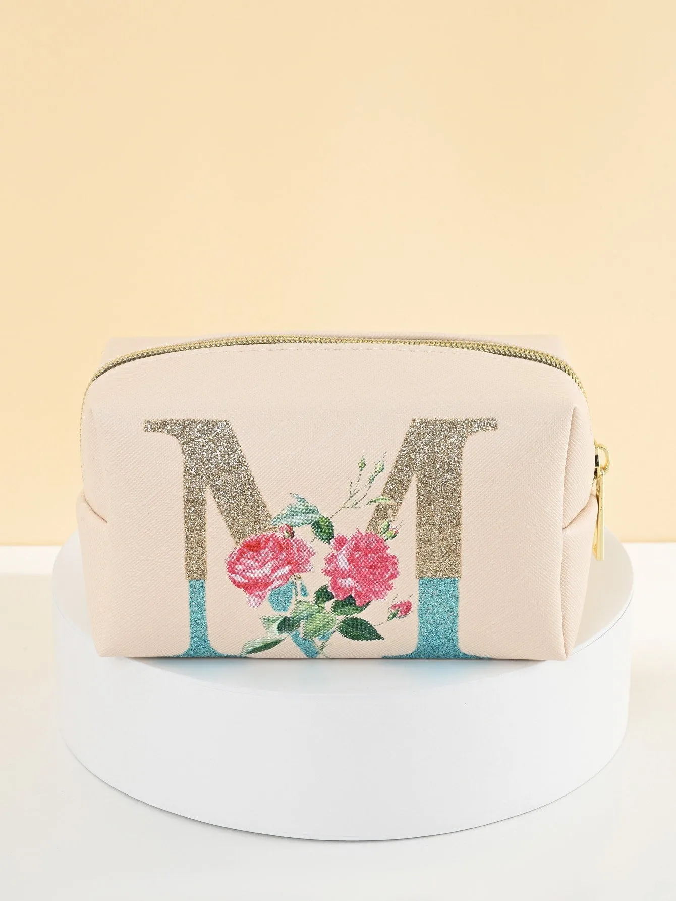 Letter M Makeup Bag Stylish Makeup Bag Cosmetic Organizer Toiletries Bag Makeup