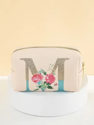 Letter M Makeup Bag Stylish Makeup Bag Cosmetic Organizer Toiletries Bag Makeup