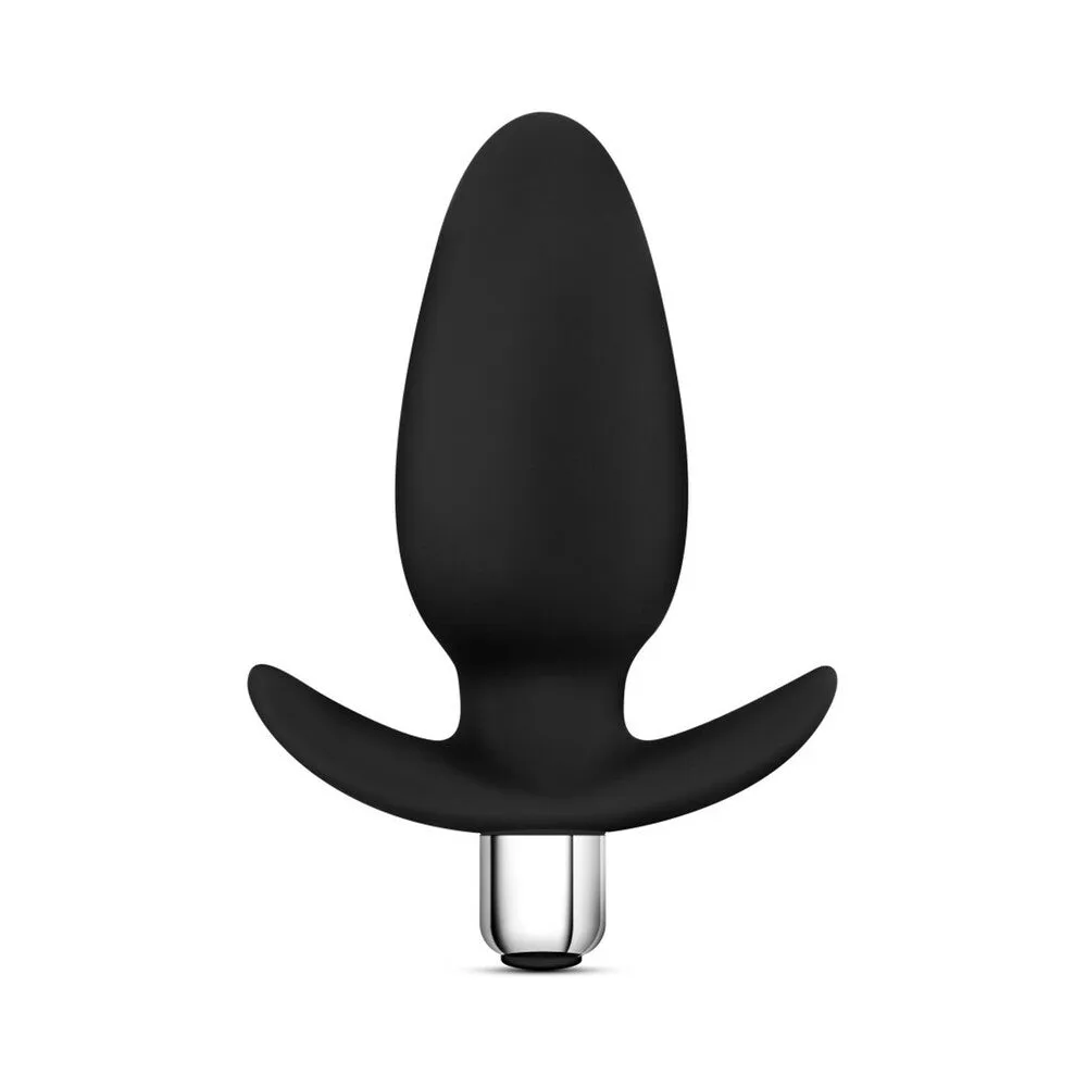 Luxe Little Thumper Vibrating Silicone Anal Plug Black