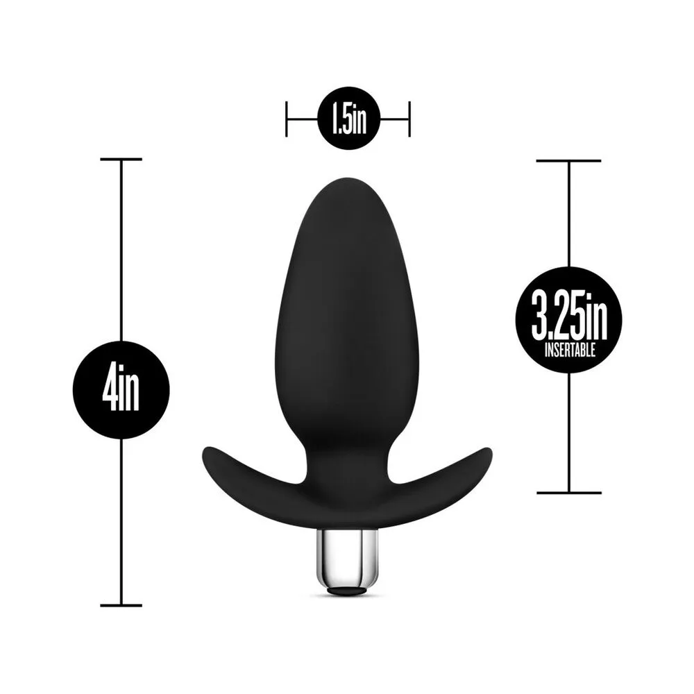 Luxe Little Thumper Vibrating Silicone Anal Plug Black