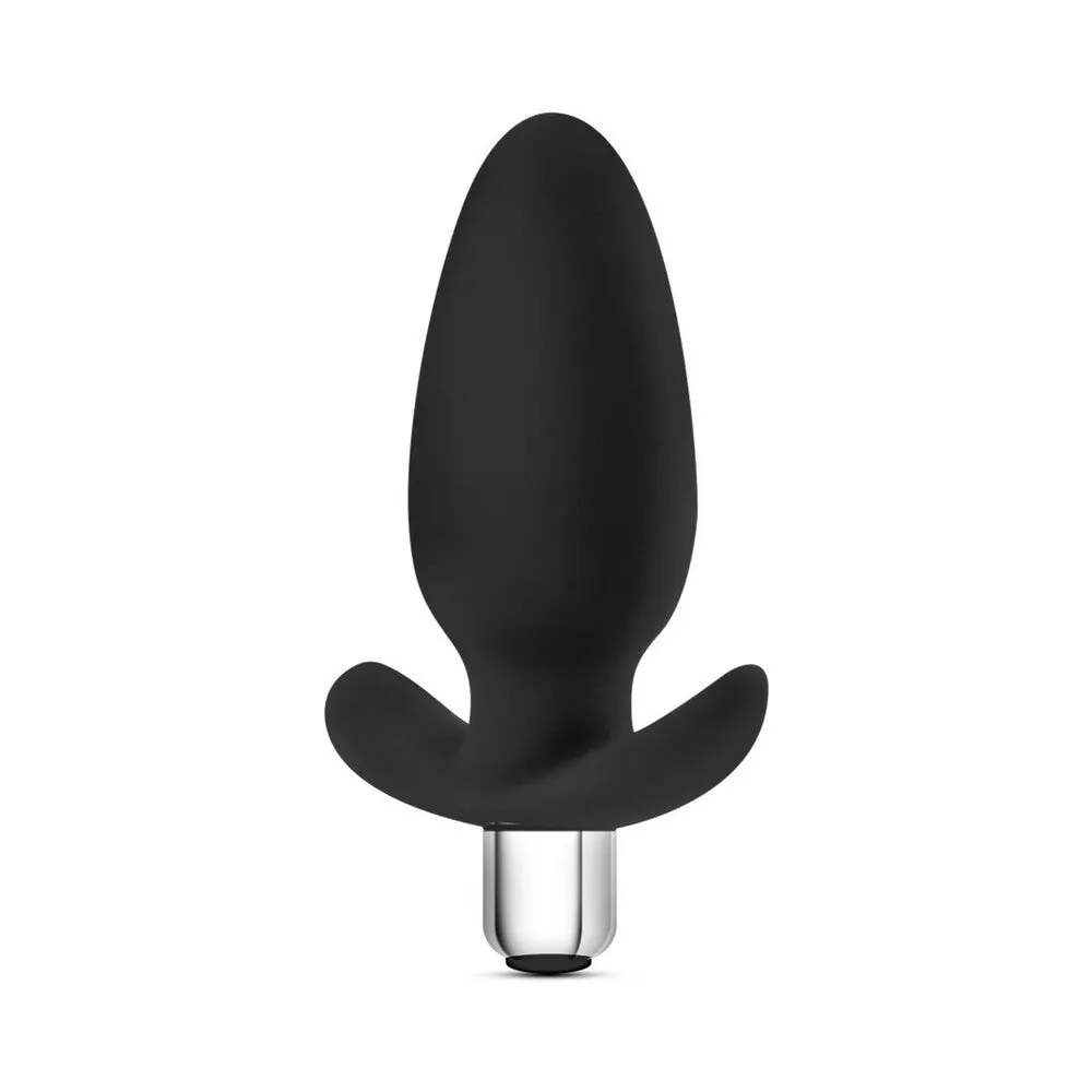 Luxe Little Thumper Vibrating Silicone Anal Plug Black