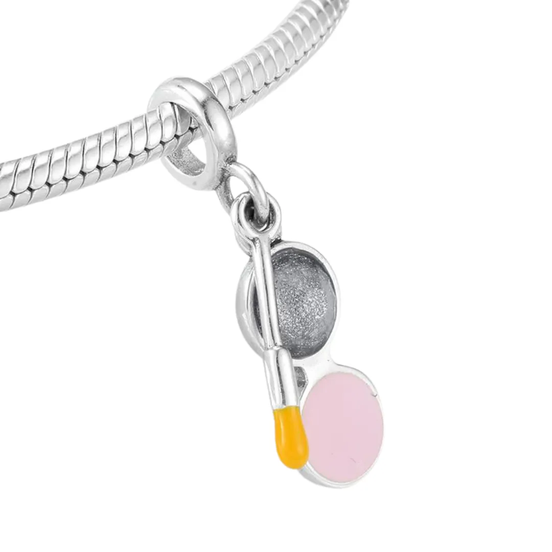 Makeup Blush Brush Charm 925 Sterling Silver