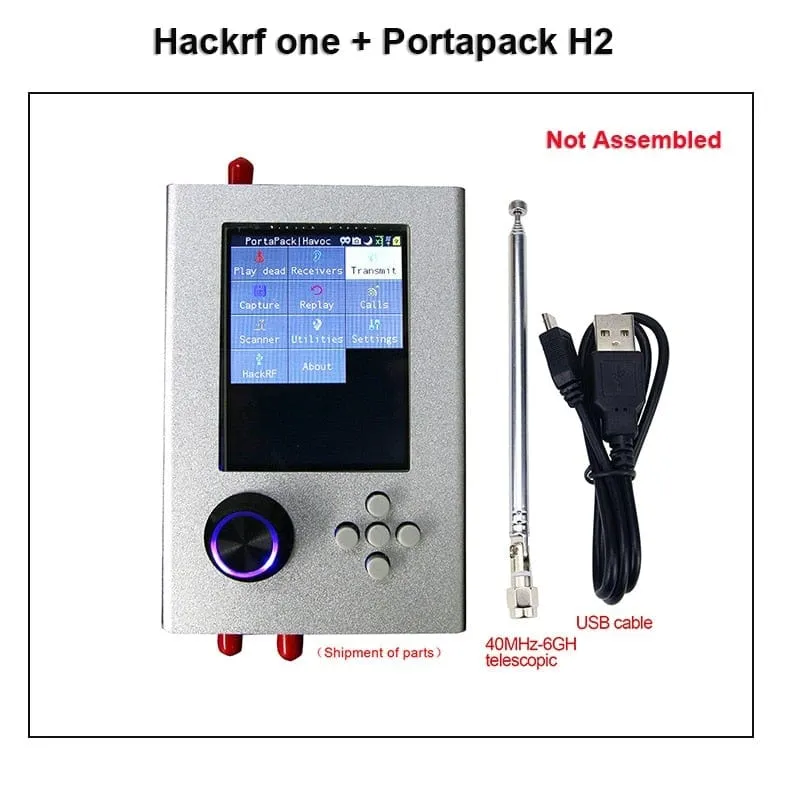 Mayhem Portapack H2 Hackrf One SDR Software Defined Radio 1MHz-6GHz Optional Metal Case Antennas kits DIY Fast Assemble