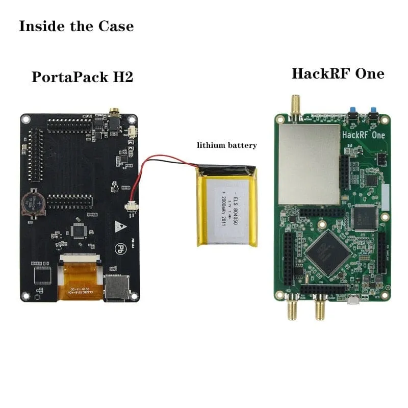 Mayhem Portapack H2 Hackrf One SDR Software Defined Radio 1MHz-6GHz Optional Metal Case Antennas kits DIY Fast Assemble