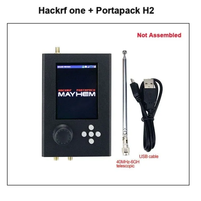 Mayhem Portapack H2 Hackrf One SDR Software Defined Radio 1MHz-6GHz Optional Metal Case Antennas kits DIY Fast Assemble