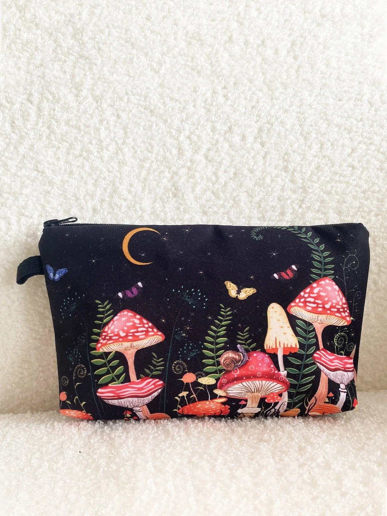 Mushroom Night Sky Makeup Bag Cosmetic Organizer Toiletries Bag Makeup Organizer