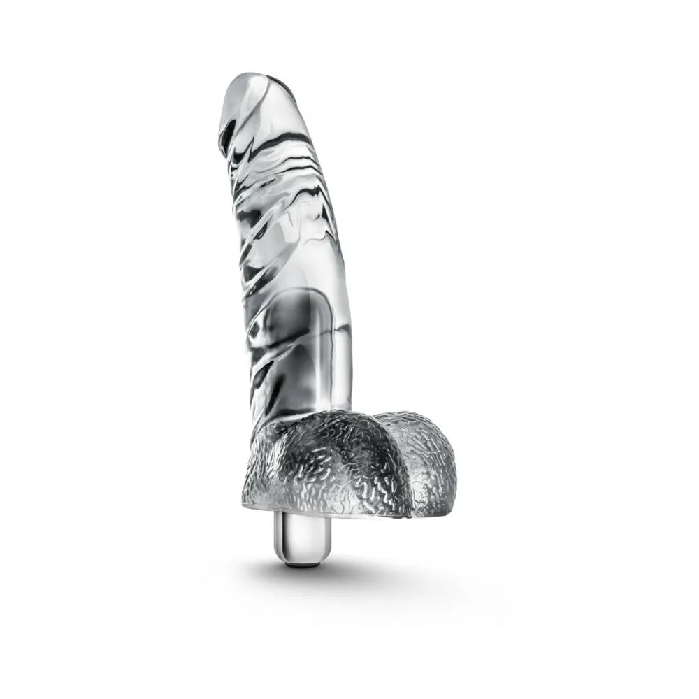 Naturally Yours Vibrating Ding Dong with Balls 6.5 in. Clear