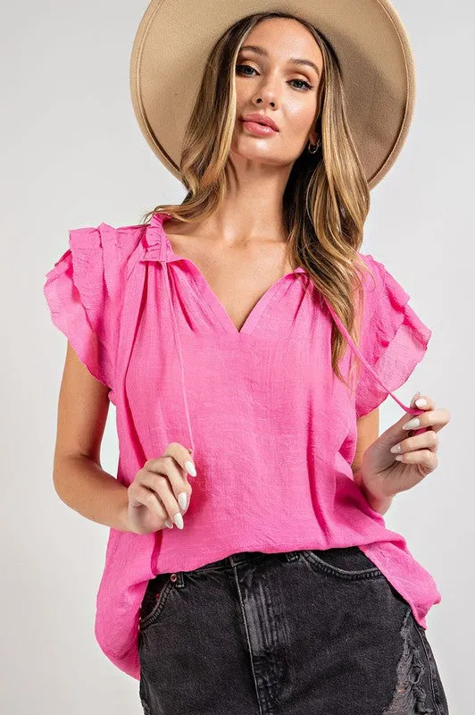 Ruffle Sleeve Blouse