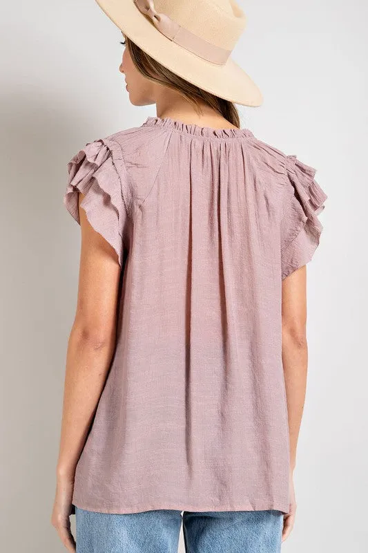 Ruffle Sleeve Blouse