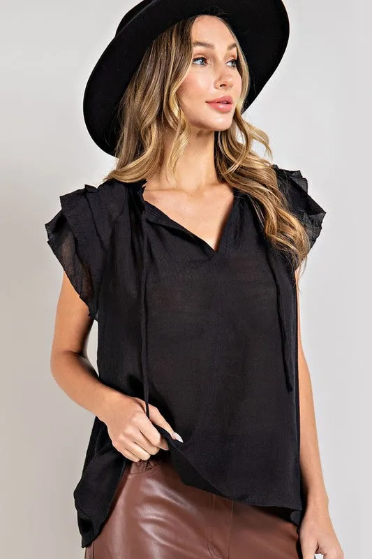 Ruffle Sleeve Blouse