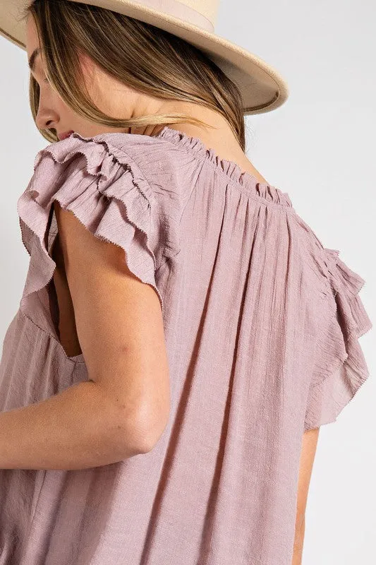 Ruffle Sleeve Blouse